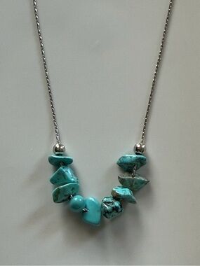Turquoise Chip Pendant Necklace - Women Jewelry